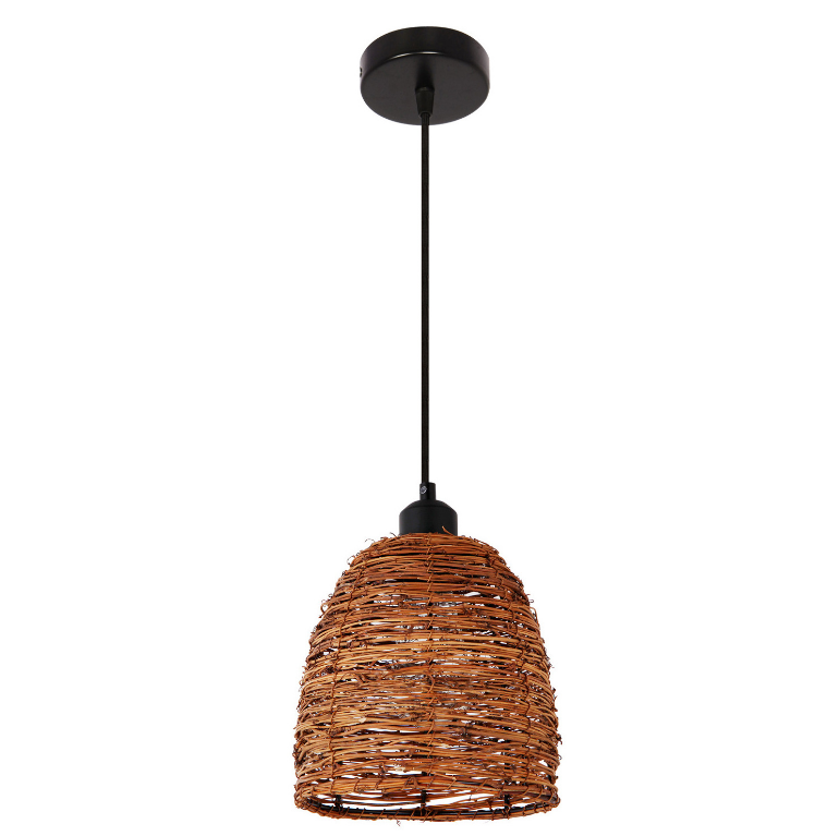 Handcrafted Rattan Pendant Light – Cylindrical Hanging Lamp for Restaurant & Industrial Decor
