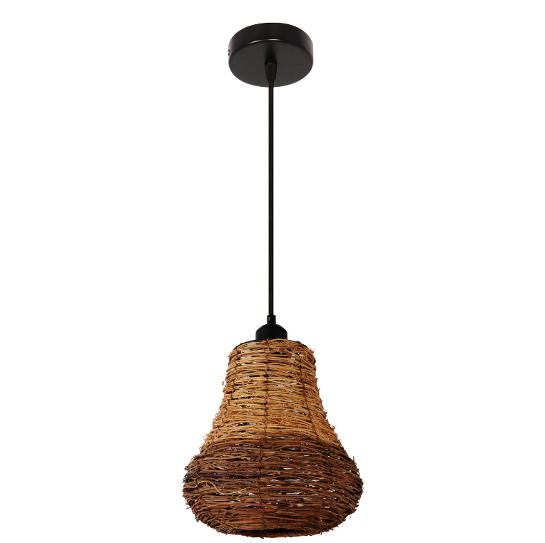 Handcrafted Rattan Pendant Light – Cylindrical Hanging Lamp for Restaurant & Industrial Decor