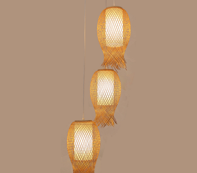 Handmade Bamboo Woven Pendant Light – Elegant Rattan Hanging Lamp for Restaurants, Hotels & Leisure Spaces