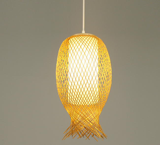 Handmade Bamboo Woven Pendant Light – Elegant Rattan Hanging Lamp for Restaurants, Hotels & Leisure Spaces