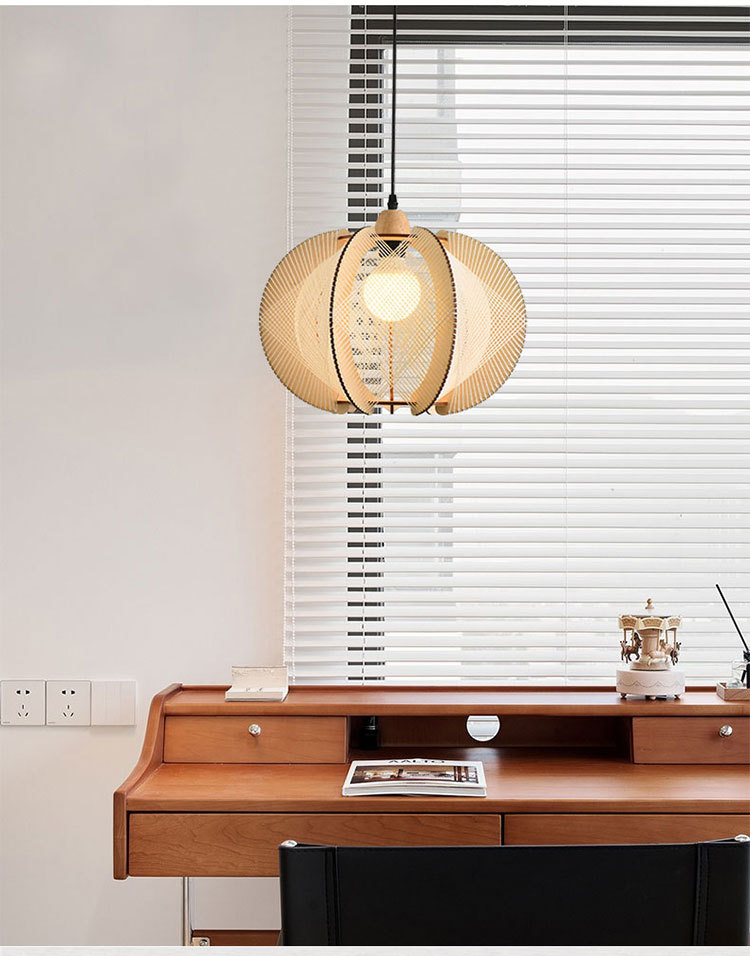 Nordic Wooden Pendant Light - Modern Minimalist Ceiling Lamp for Living Room, Dining Room, Bedroom