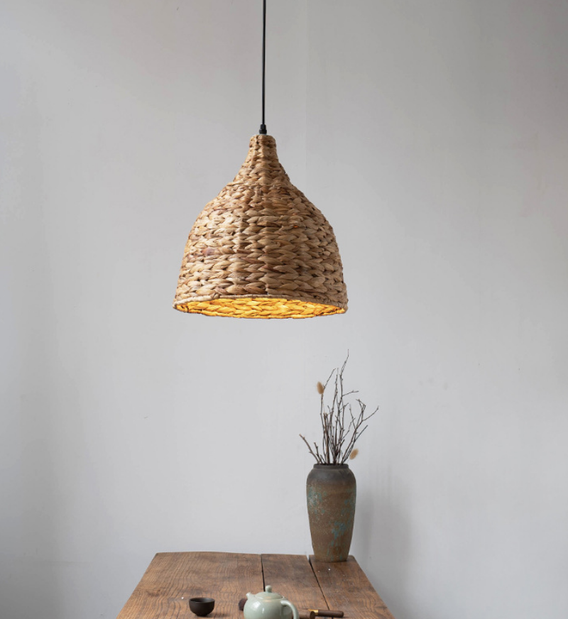 Handmade Seagrass Pendant Light – Natural Woven Lamp for Restaurant & Homestay