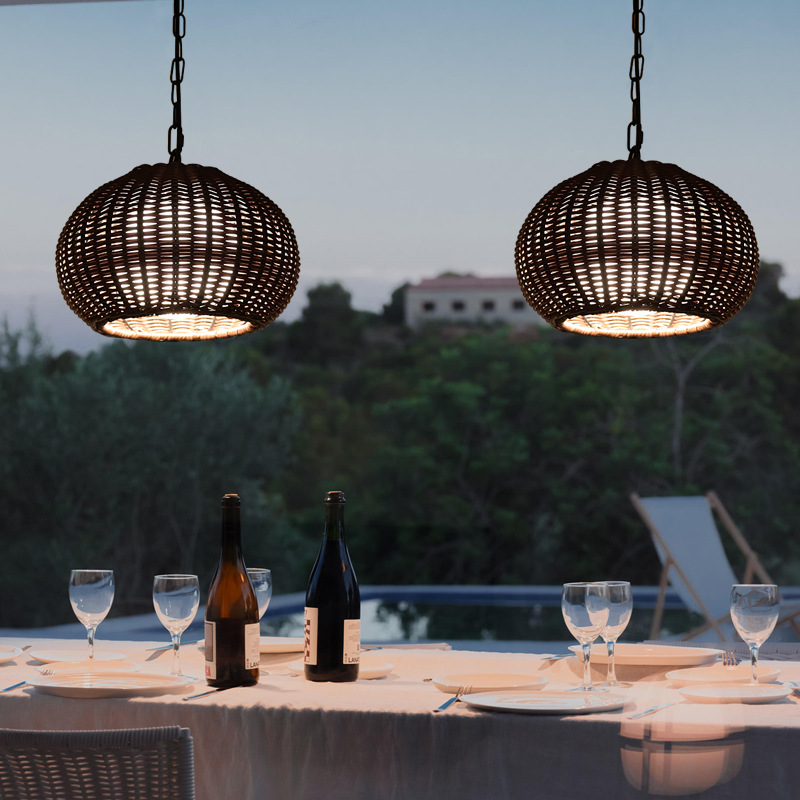 Modern Rattan Pendant Light - Natural Handwoven Hanging Lamp