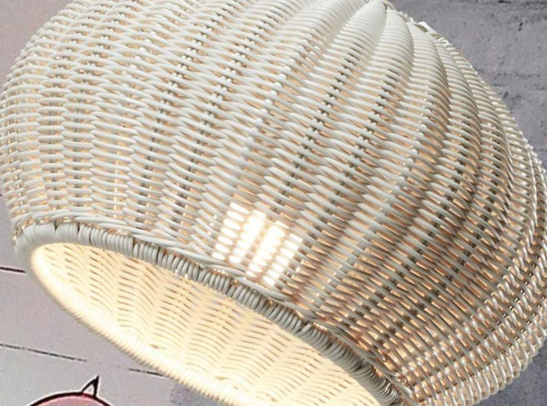 Outdoor Waterproof Rattan Woven Pendant Light Garden Hanging Lamp
