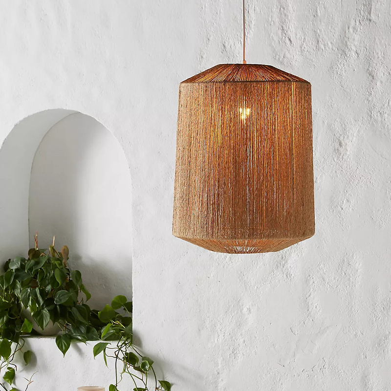 Set of 3 Natural Woven Pendant Lights – Handcrafted Bohemian Lighting