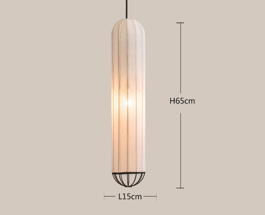 Set of 3 Modern Fabric Pendant Lights - Minimalist Cylinder Lamps