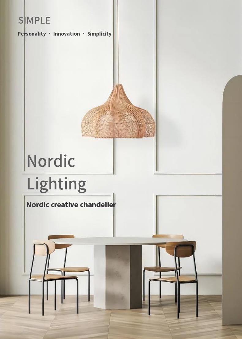 Handmade Rattan Woven Chandelier for Hotel & Restaurant Projects – Natural Pendant Light