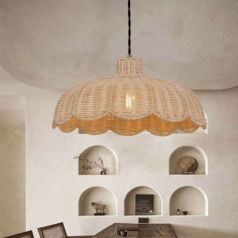 Vintage Walnut Wood Pendant Light
