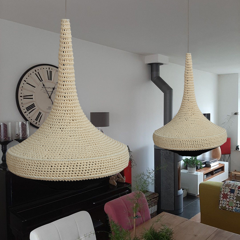 Luxury Handmade Beaded Pendant Light – African Style Modern Chandelier for Living Room & Hotel