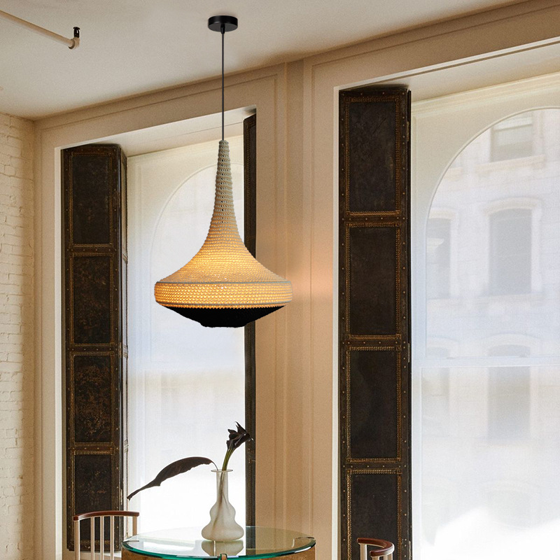 Luxury Handmade Beaded Pendant Light – African Style Modern Chandelier for Living Room & Hotel