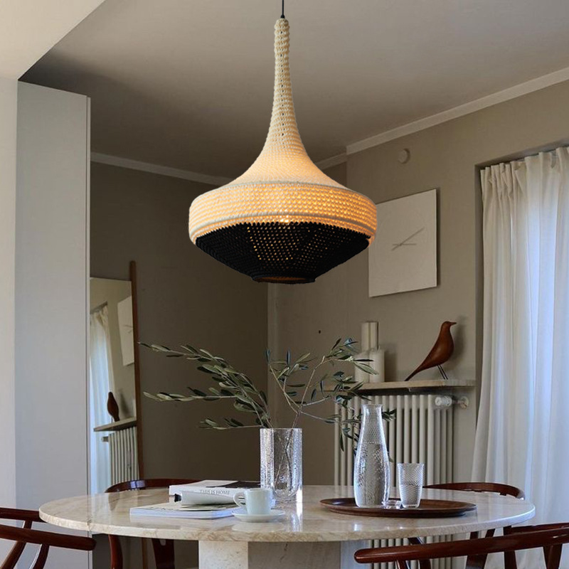 Luxury Handmade Beaded Pendant Light – African Style Modern Chandelier for Living Room & Hotel