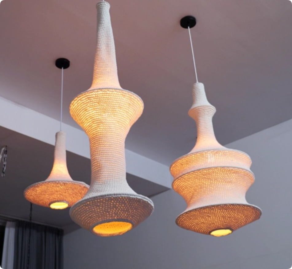 Luxury Handmade Beaded Pendant Light – African Style Modern Chandelier for Living Room & Hotel