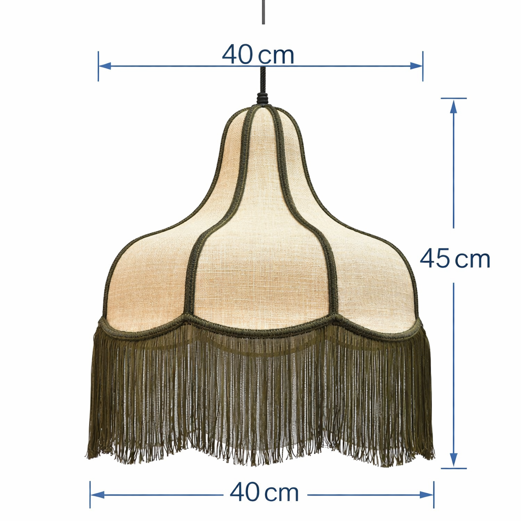 Vintage Tassel Woven Pendant Light Bohemian Fabric Hanging Ceiling Lamp
