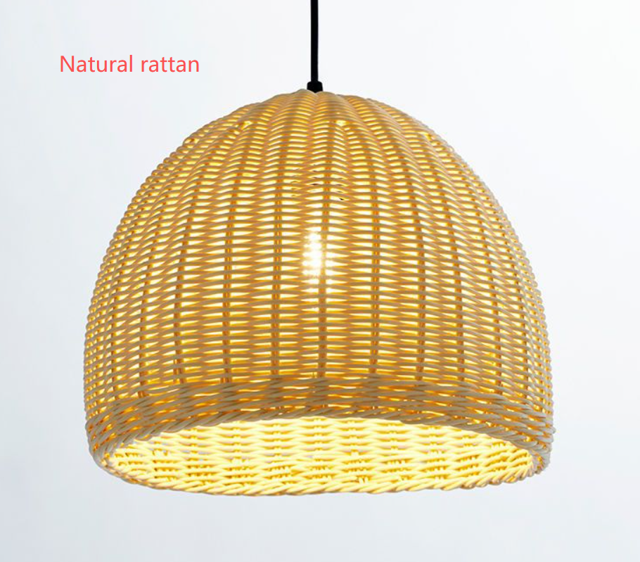 Handwoven Bamboo Rattan Pendant Light Nordic Hanging Ceiling Lamp