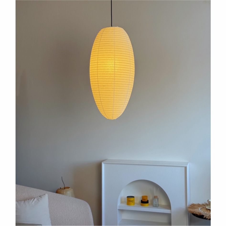 Handwoven Oval Paper Lantern Pendant Light Shade