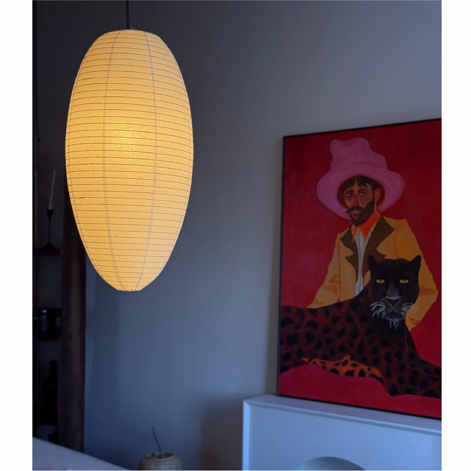 Handwoven Oval Paper Lantern Pendant Light Shade
