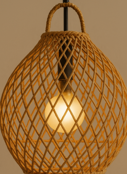 Modern Handwoven Rattan Pendant Light Collection Natural Bamboo Hanging Lamps for Dining Room Cafe Hotel Decor
