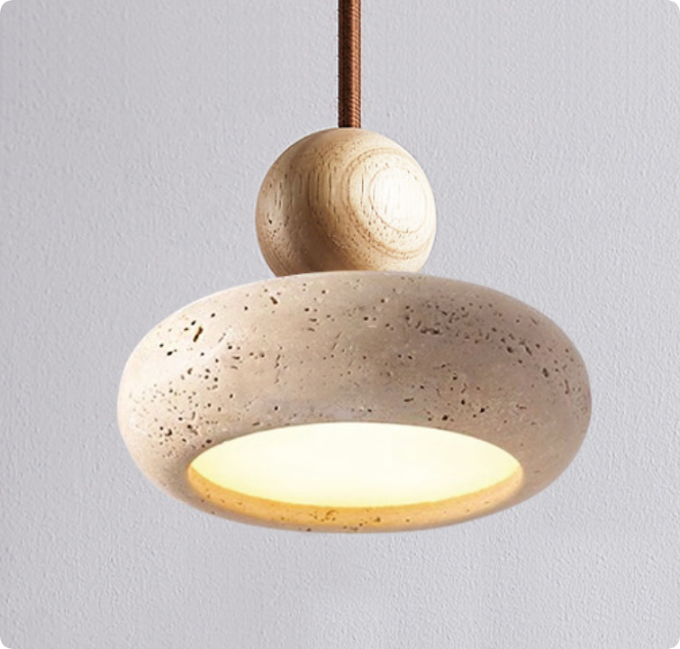 Modern Nordic Woven Pendant Light Wooden Ball Hanging Lamp