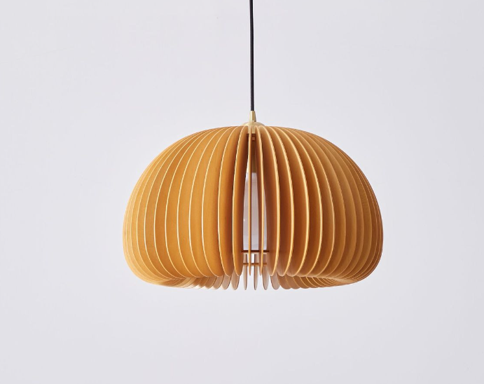 Artistic Wooden Mushroom Table Lamp