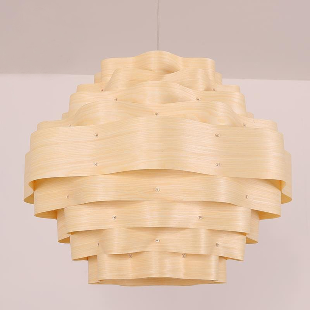 Modern Layered Rattan Pendant Lamp – Wavy Handmade Ceiling Light