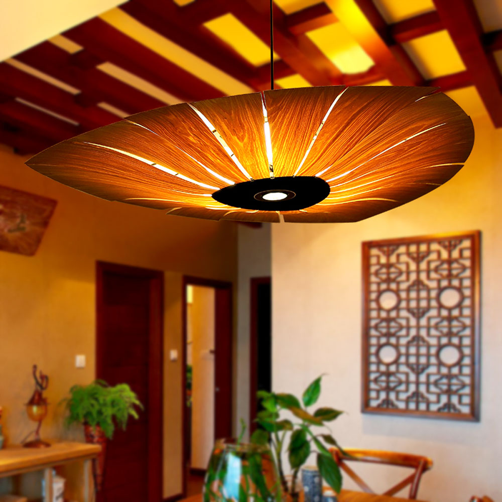 Artisan Wood Veneer Wall Sconce – Organic Leaf-Shaped Decorative Light