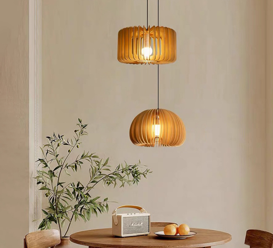 Handmade Felt Pendant Light – Custom Rustic Acoustic Lamp for Restaurants and Dining Rooms