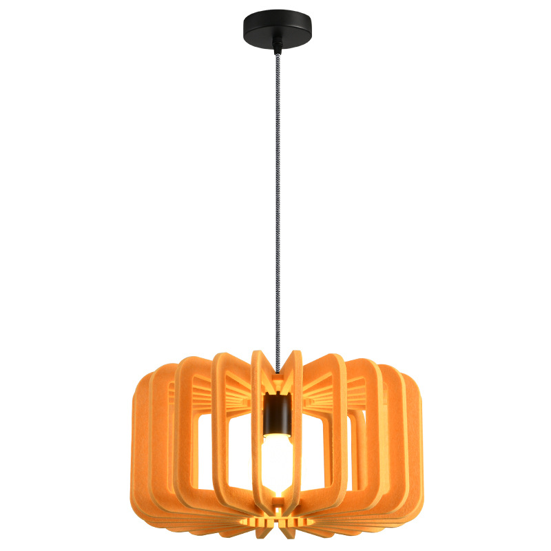 Handmade Felt Pendant Light – Custom Rustic Acoustic Lamp for Restaurants and Dining Rooms