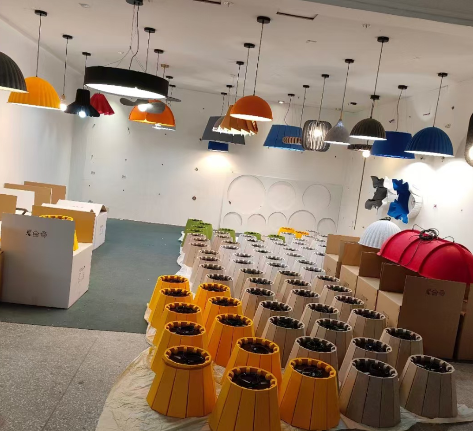 Handmade Acoustic Felt Pendant Light Modern Sculptural Hanging Lamp