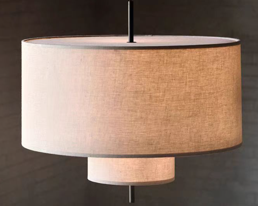 Modern Linen Drum Pendant Light