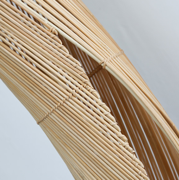 Natural Bamboo Leaf Floor Lamp – Handcrafted Minimalist Lighting