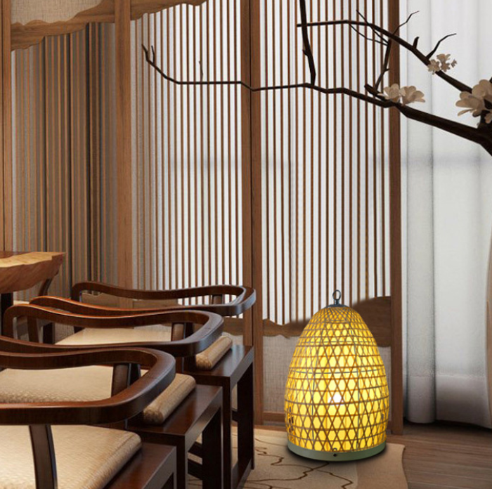 Handwoven Bamboo Table Lamp Nordic Warm Light Decorative Lantern Lamp