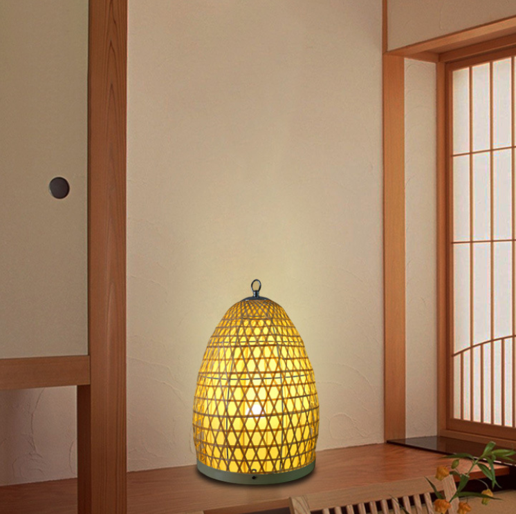 Handwoven Bamboo Table Lamp Nordic Warm Light Decorative Lantern Lamp