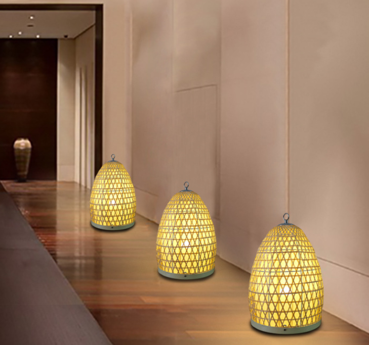 Handwoven Bamboo Table Lamp Nordic Warm Light Decorative Lantern Lamp