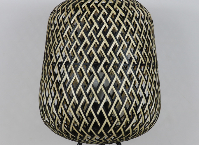Artisan Eco-friendly Handmade Boho Restaurant Woven Natural Rattan Bamboo Light – Modern Table Lamp