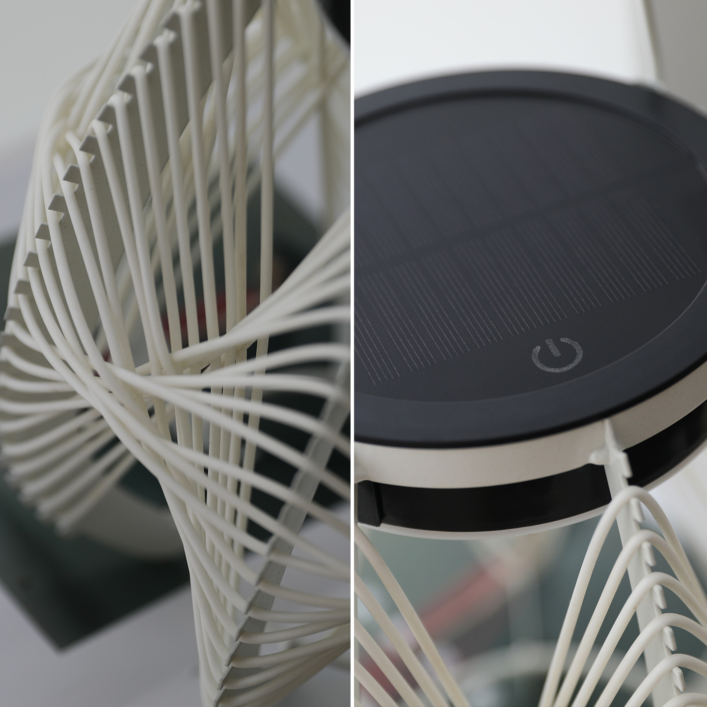 Solar Powered Woven Rattan Outdoor Table Lamp with Handle