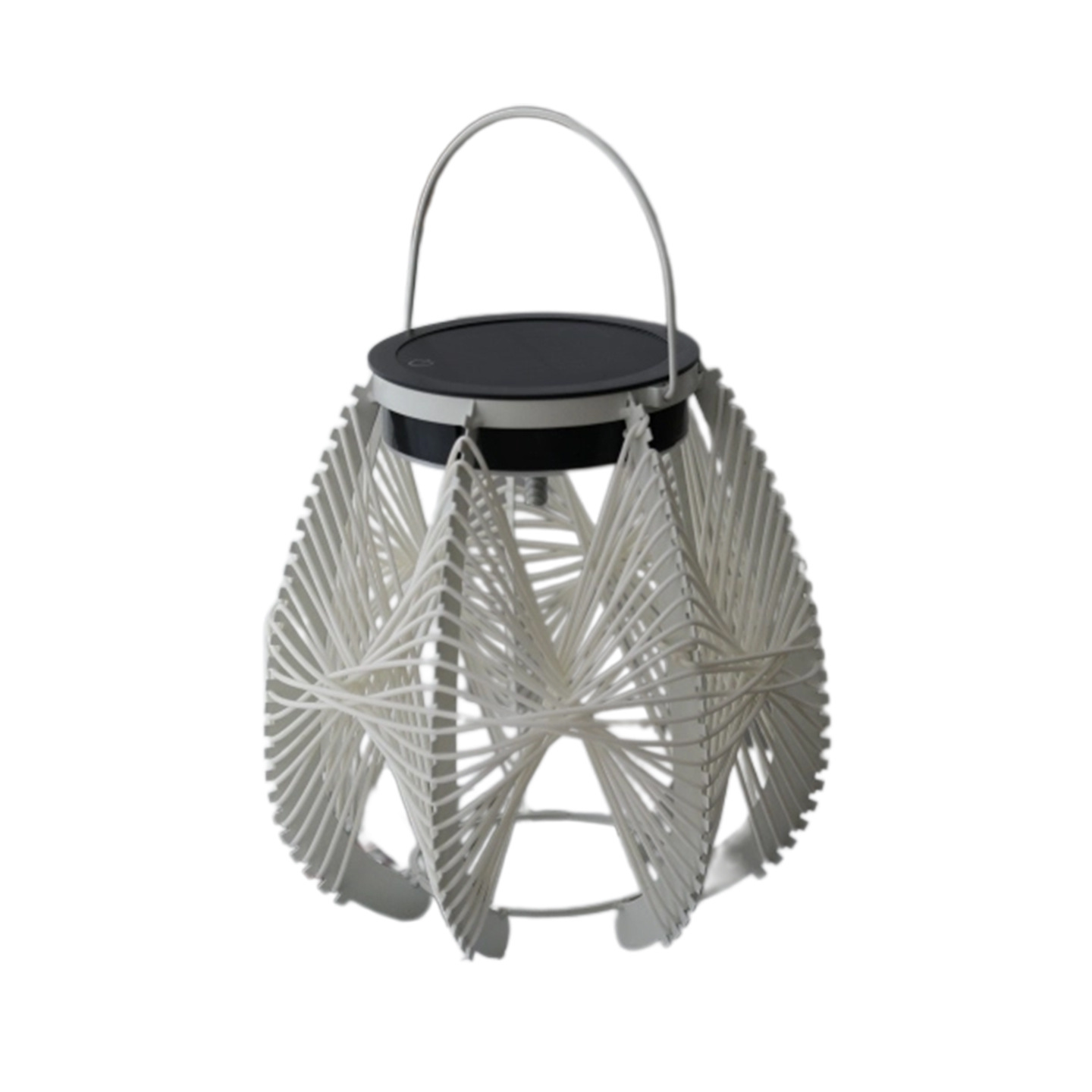 Solar Powered Woven Rattan Outdoor Table Lamp with Handle