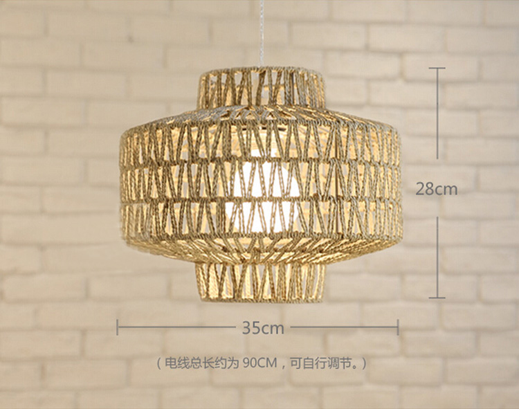Natural Rattan Pendant Light – Handwoven Japanese Ceiling Lamp for Living Room, Dining, Bedroom