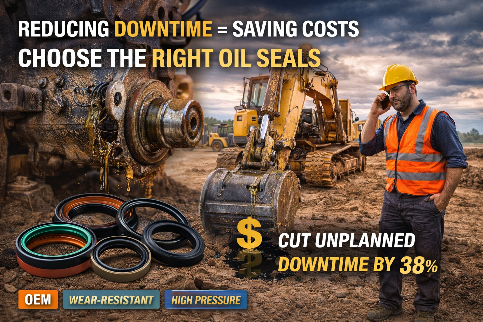 Hazardous Waste Site Cleanup: High-Pressure Seals Ensured Excavator Hydraulics Stayed Leak-Free Near Toxic Materials