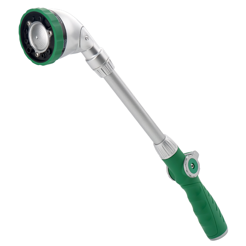 SUNSHINE 6-Pattern Long Reach Metal Garden Hose Nozzle with Ratcheting Head & Thumb Flow Control      [#SX30138Z]