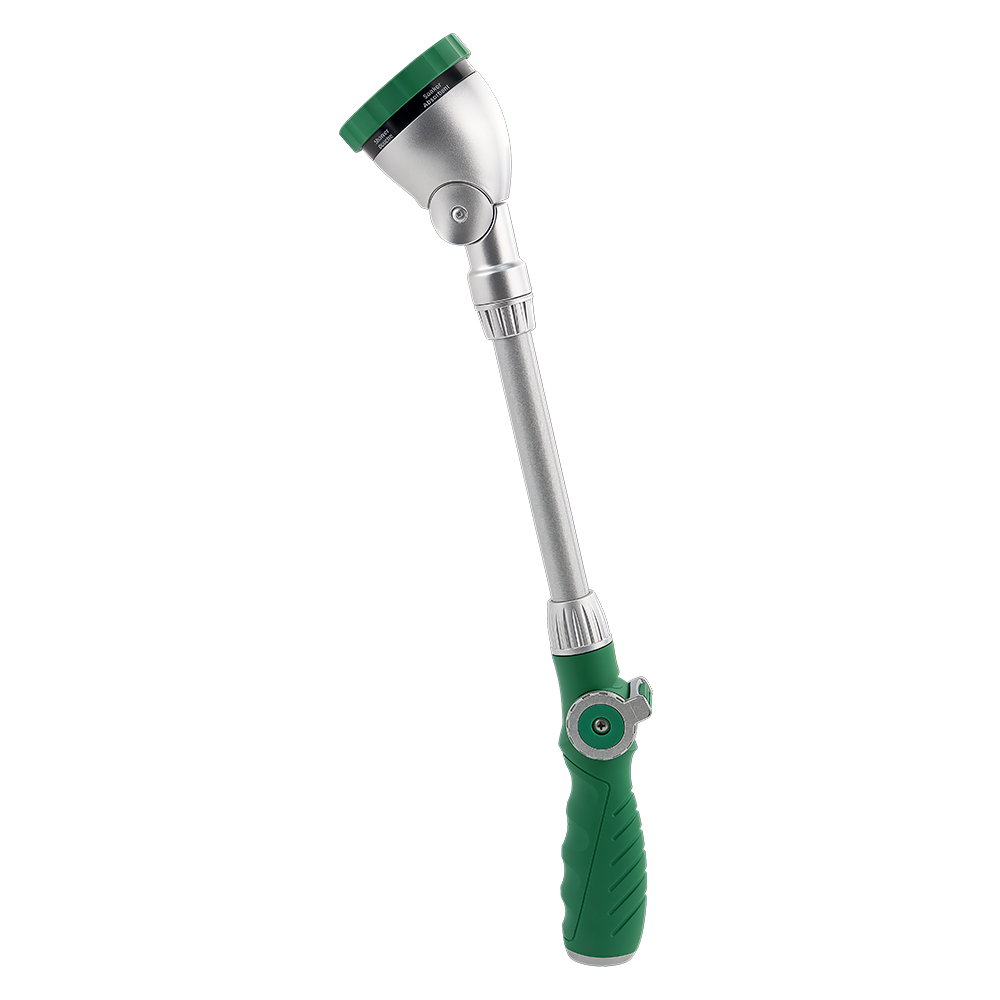 SUNSHINE 6-Pattern Long Reach Metal Garden Hose Nozzle with Ratcheting Head & Thumb Flow Control      [#SX30138Z]