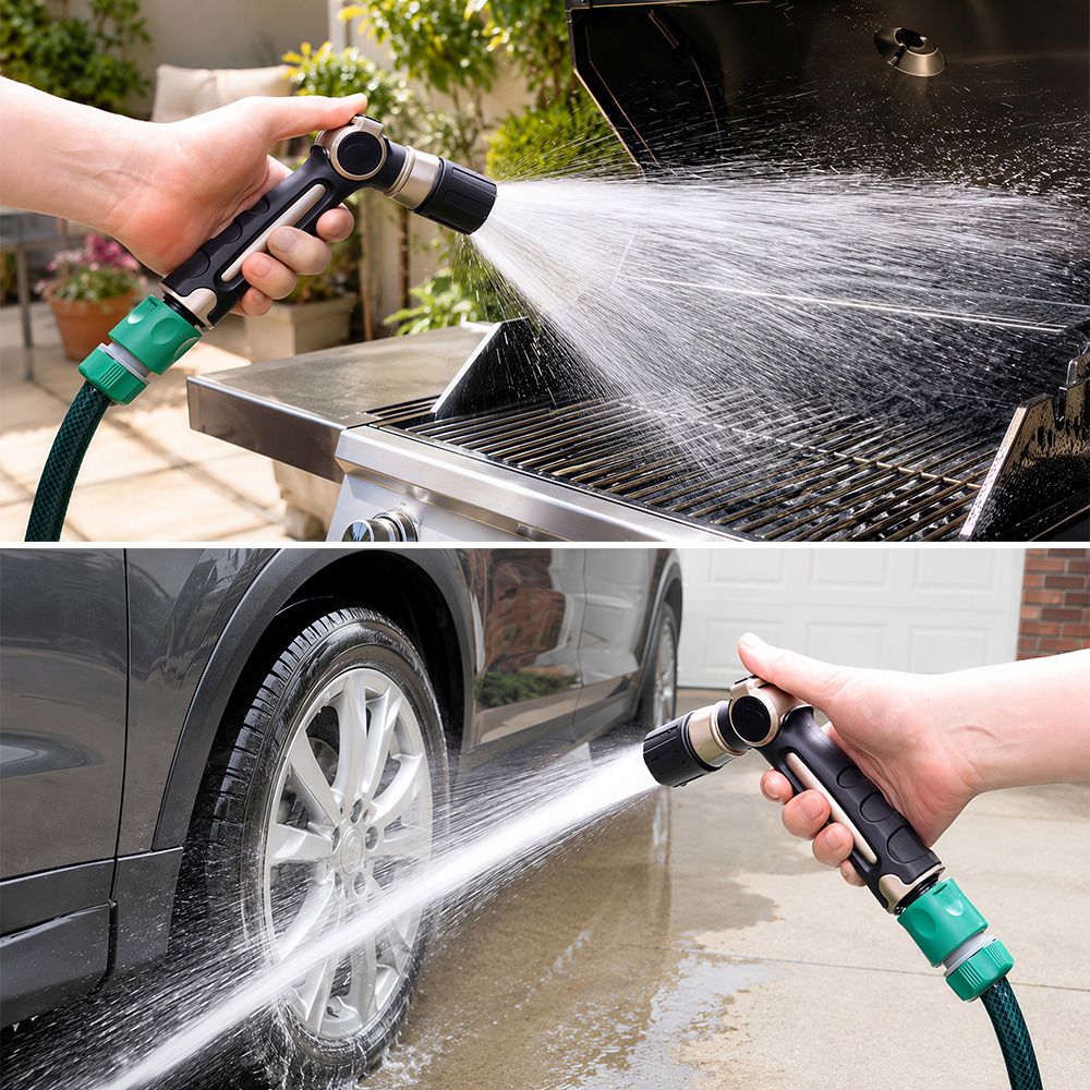 Rugged Multi-Pattern BBQ Cleaning Water Gun with Thumb Control
