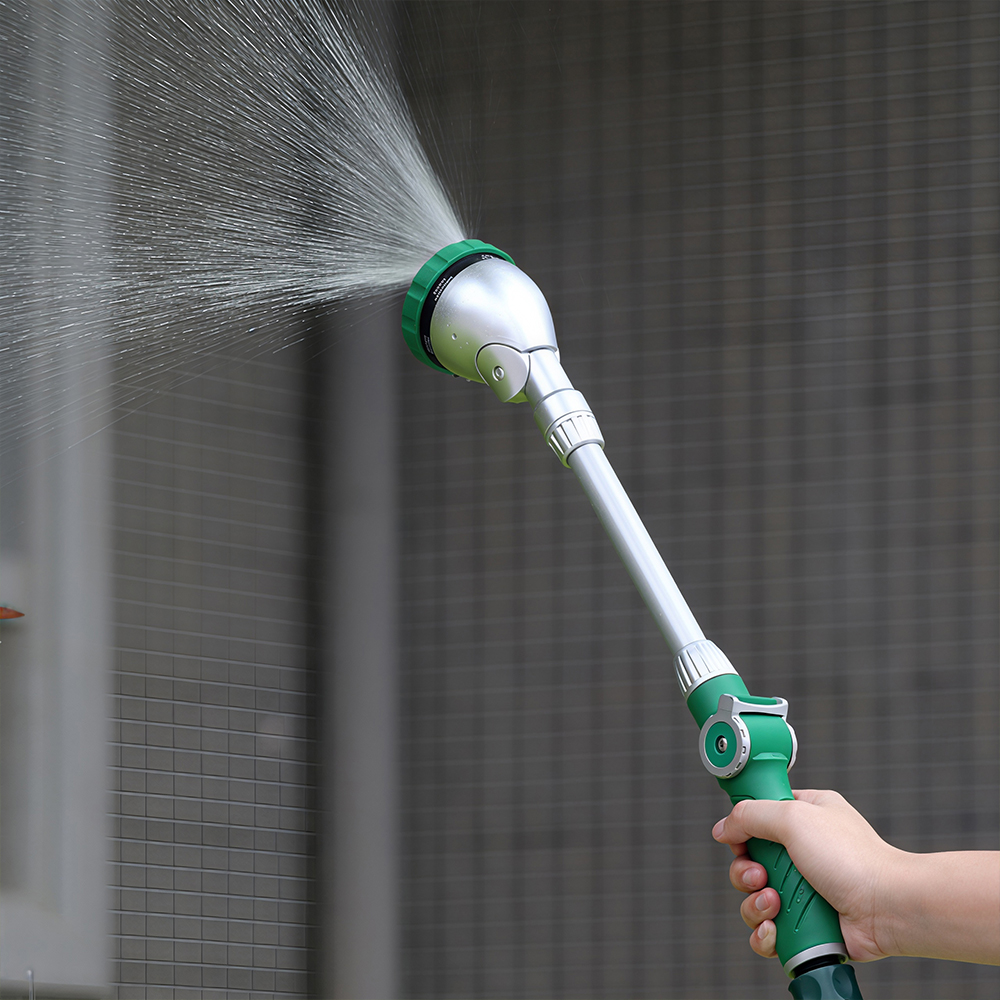 SUNSHINE 6-Pattern Long Reach Metal Garden Hose Nozzle with Ratcheting Head & Thumb Flow Control      [#SX30138Z]