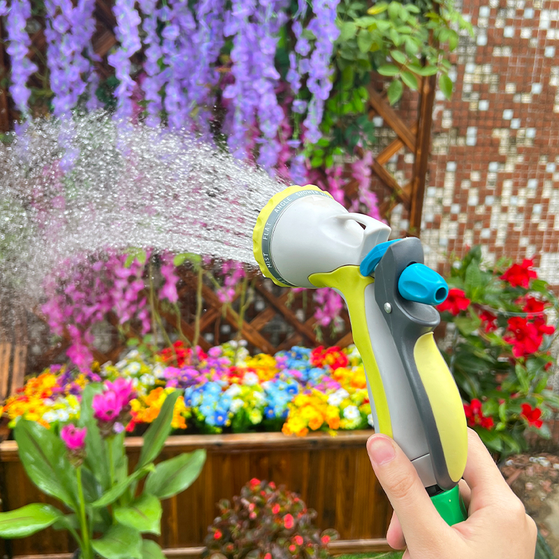 10-Pattern Multi-Function Garden Hose Nozzle with Ergonomic Handle and Adjustable Spray