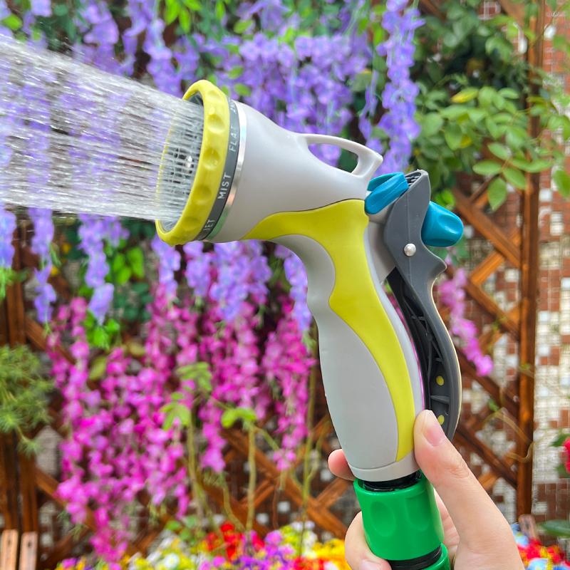 10-Pattern Multi-Function Garden Hose Nozzle with Ergonomic Handle and Adjustable Spray