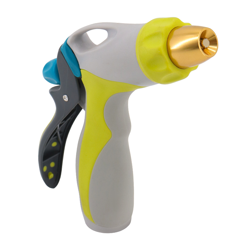 Water Spray Nozzle with Ergonomic Non-slip Handle, Brass Adjustable Jet for Garden and Car Wash