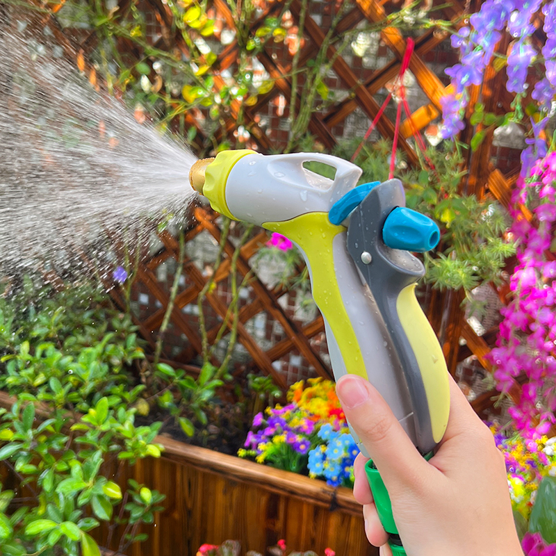 Water Spray Nozzle with Ergonomic Non-slip Handle, Brass Adjustable Jet for Garden and Car Wash