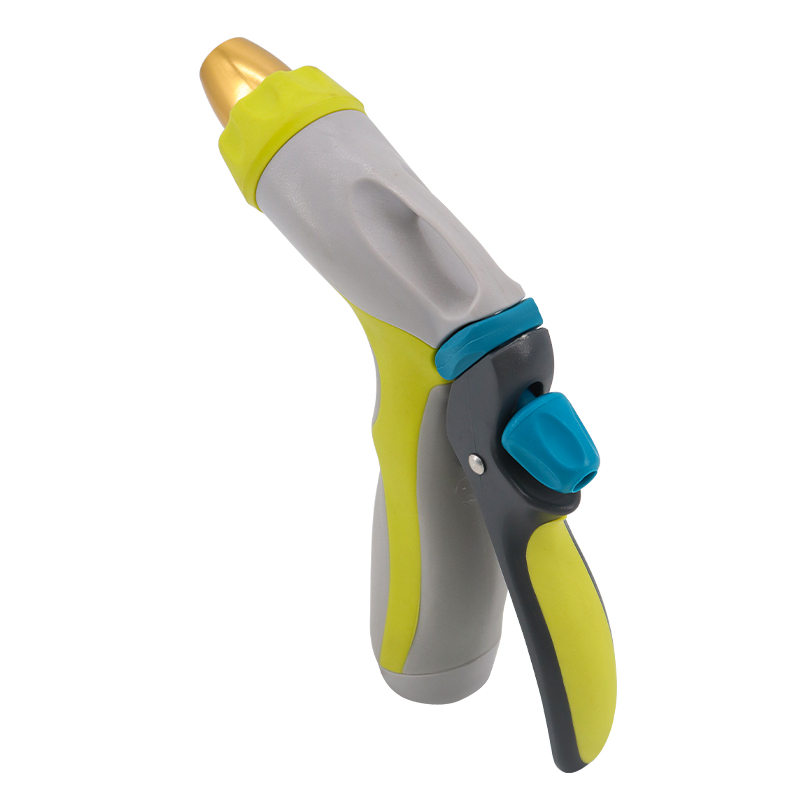 Water Spray Nozzle with Ergonomic Non-slip Handle, Brass Adjustable Jet for Garden and Car Wash