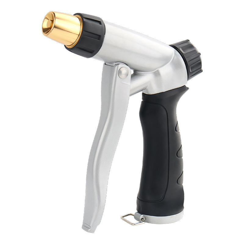 Easy Press Garden Hose Nozzle with 3 Spray Patterns and Flow Control
