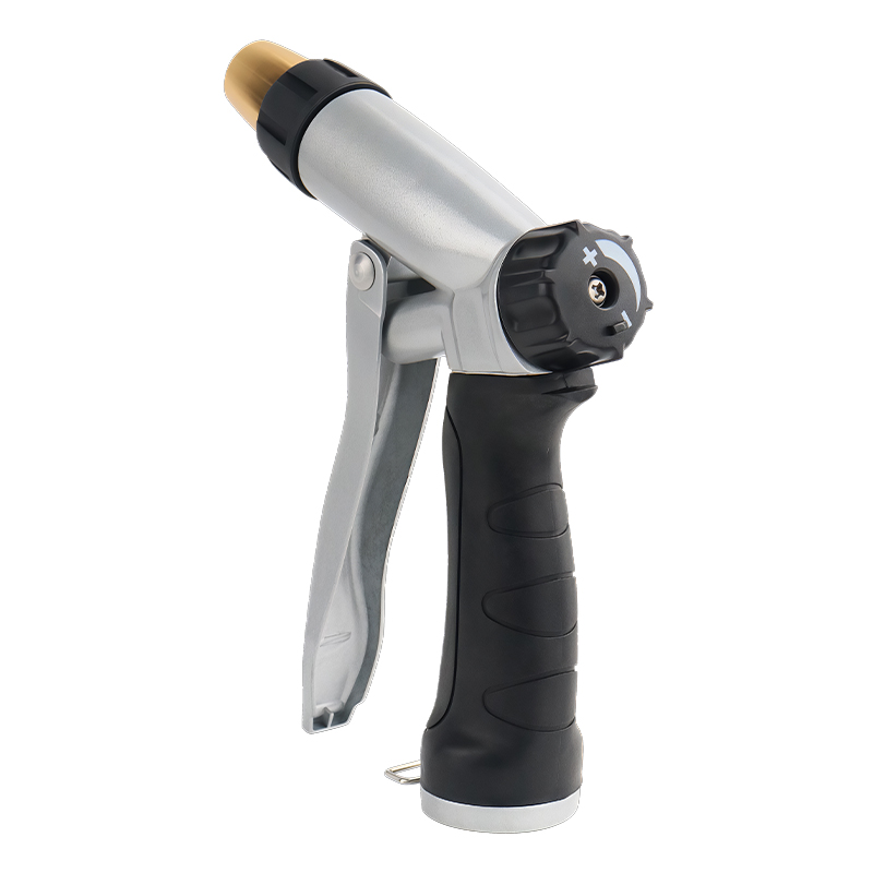 Easy Press Garden Hose Nozzle with 3 Spray Patterns and Flow Control