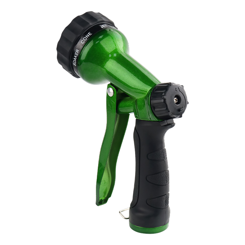 Easy Press Metal Hose Nozzle with 8 Spray Patterns and Flow Control